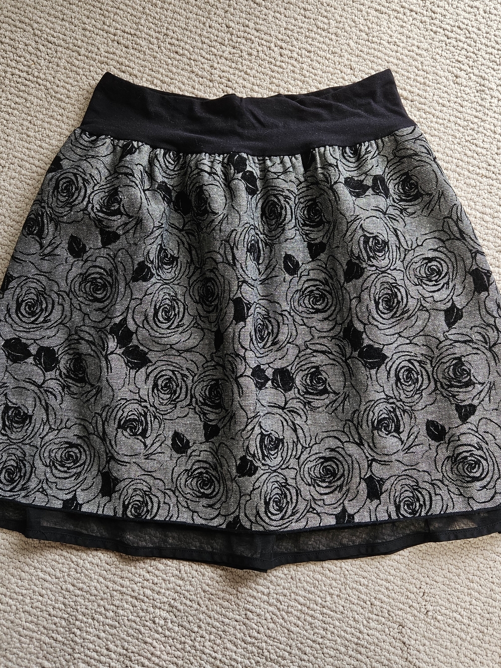 Studio 253 Floral Rose Jacquard Layered Mini Skirt